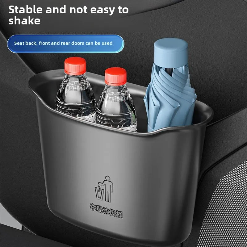 Car trash can, door hanging storage bucket, multi-functional front car umbrella