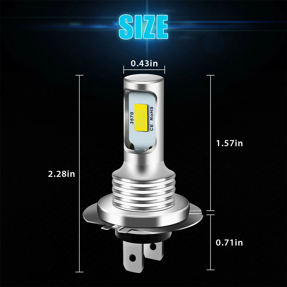 2Pcs H7 H4 Led Car Fog Light Bulbs H1 H8 H9 H11