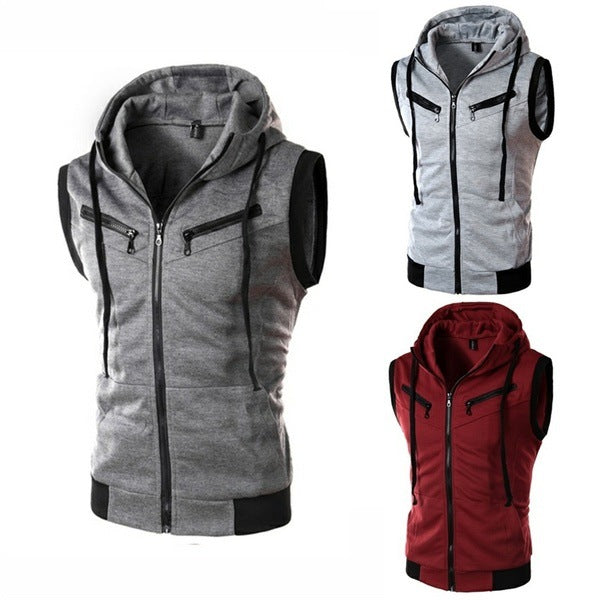 Spring Sweater Vest Men's No Sleeve Retro Casual Knitted