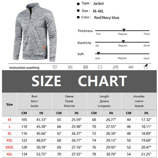 Men Sweatshirts Spring Thicker Pullover Half Zipper Pullover for Male