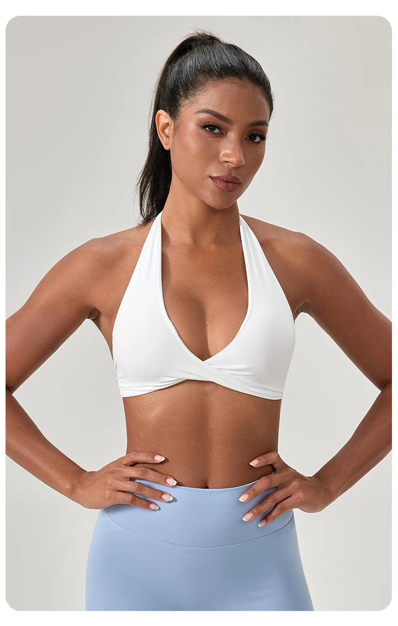 Sports Yoga Bra for Women Halter Neck with Stylish Back