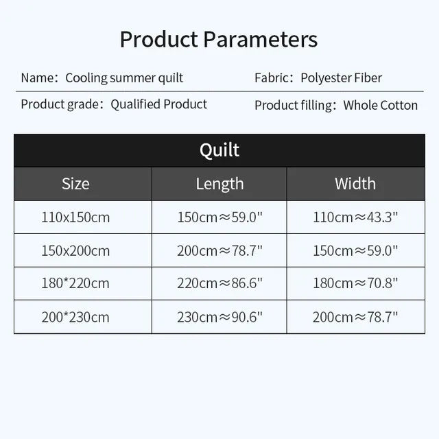 2025 New Japanese Polyester-Cotton Quilted Summer Duvet -