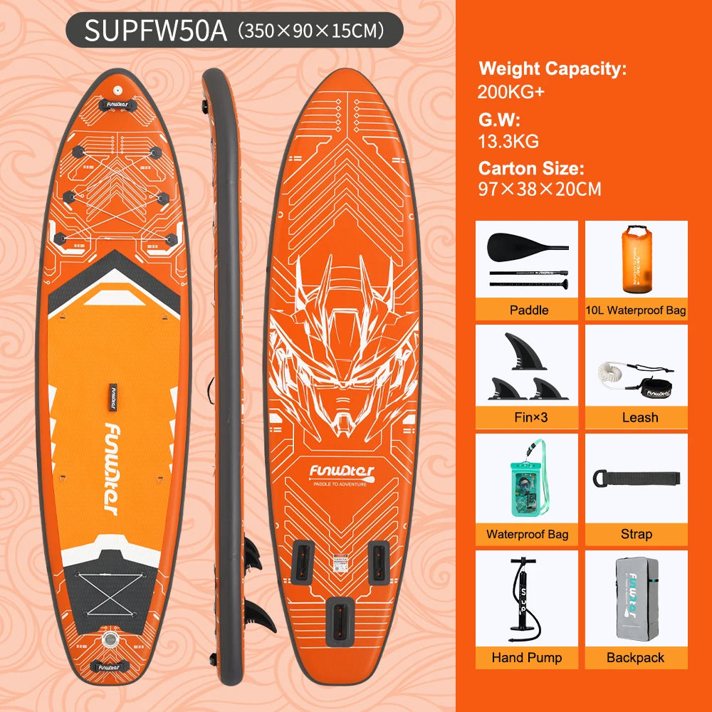 FunWater 11' Sup Board Inflatable Surfboard Stand Up Paddle Board