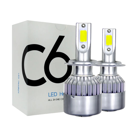 2pcs C6 72W H11 H4 Hi/Lo H1 H7 COB
