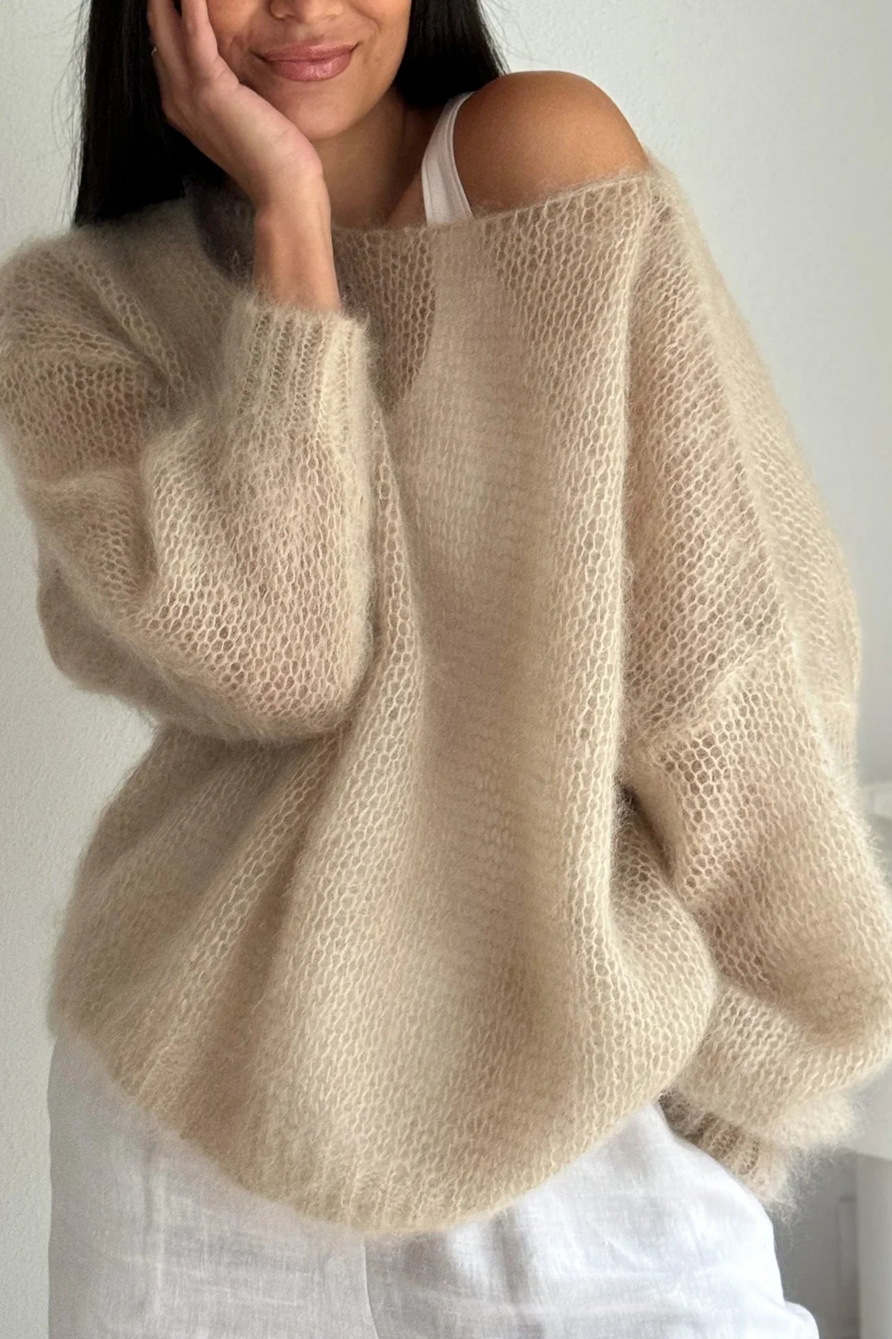 Women'S Casual Sweater   Soft  Comfortable Off Shoulder