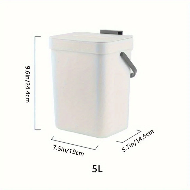 Space-Saving Quiet-Close Trash Can - 3/5L,
