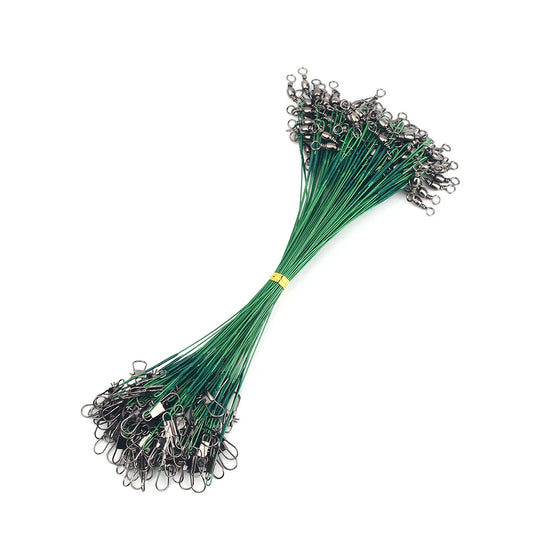 20pcs Steel Wire Leader With Swivel Anti-bite Fishing Line
