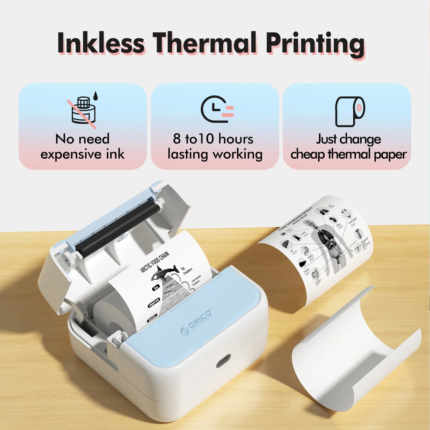 Mini Thermal Printer, DIY Printer, Ink-Free