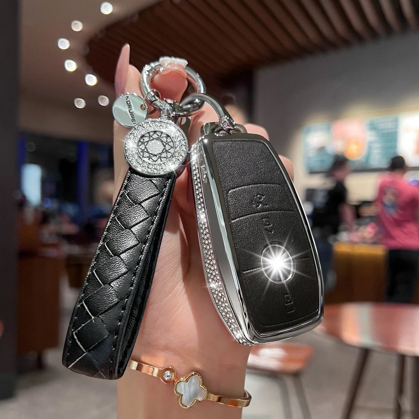 for Mercedes Benz Key Fob Cover with Keychain,