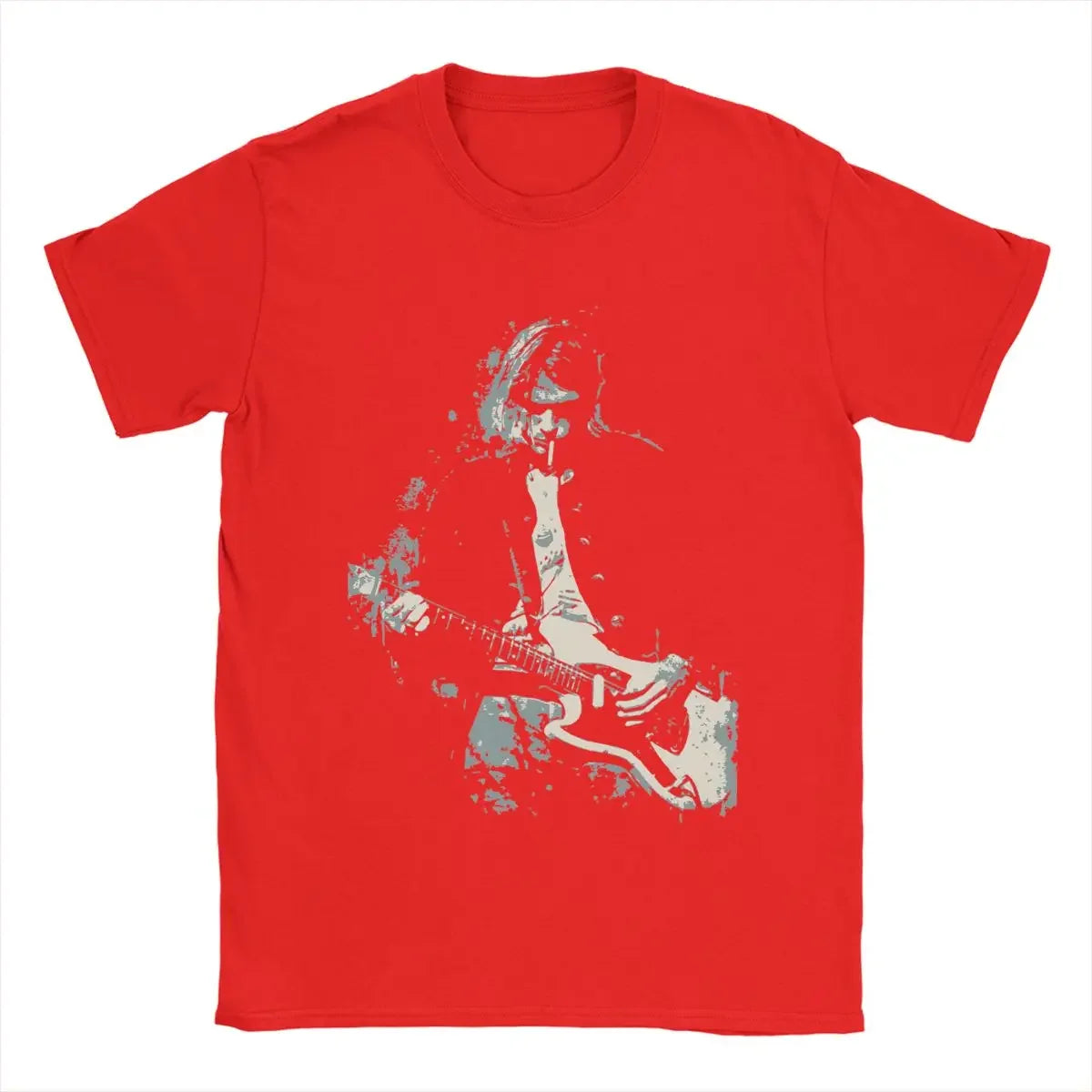Men's Kurt Cobain Guitar T Shirts Cotton Clothes Amazing Short Sleeve Round Collar Tees Original T-Shirt