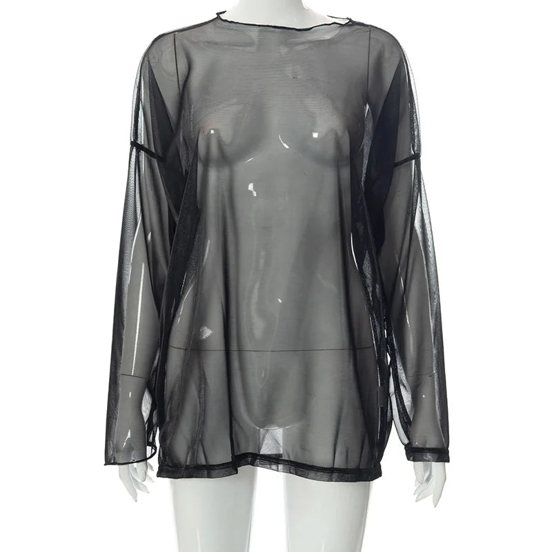 See Through T Shirts For Women Y2k Clothes Sexy Crop
