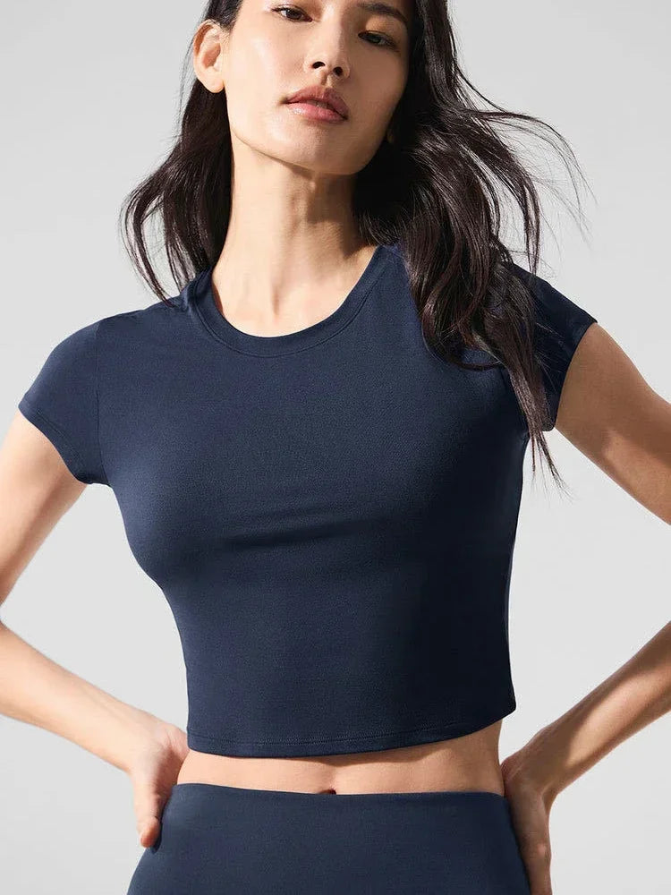 Women T-shirts 2025 Tops Solid Short Sleeve Loose O-neck