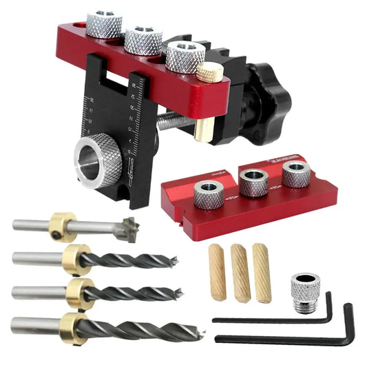 Woodworking 3 In 1 Dowelling Jig Universal Dowel Cam Jig Wood Hole Drilling