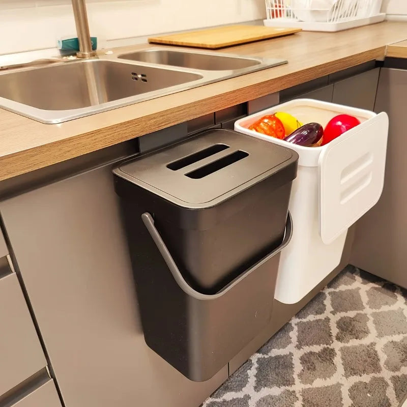 Space-Saving Quiet-Close Trash Can - 3/5L,