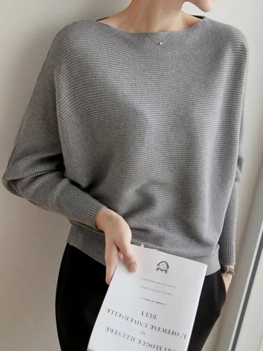 Bat sleeve thick sweater for women's autumn and winter outdoor