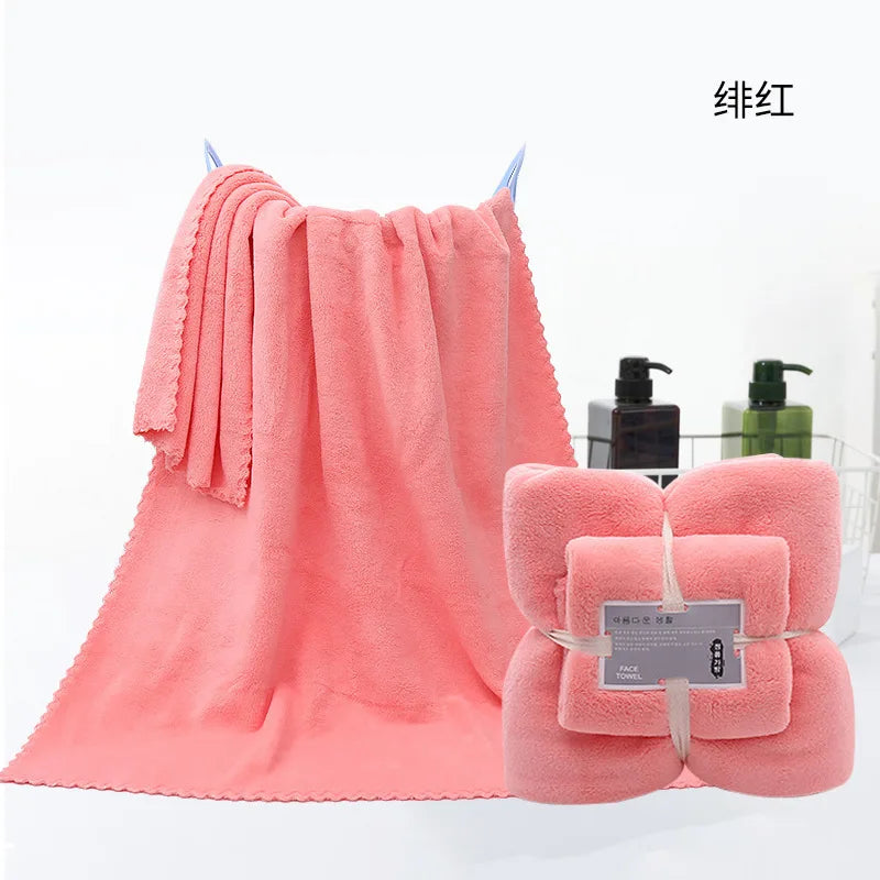 2PC Bath Towels Set Super Soft Highly Absorbent Quick-drying