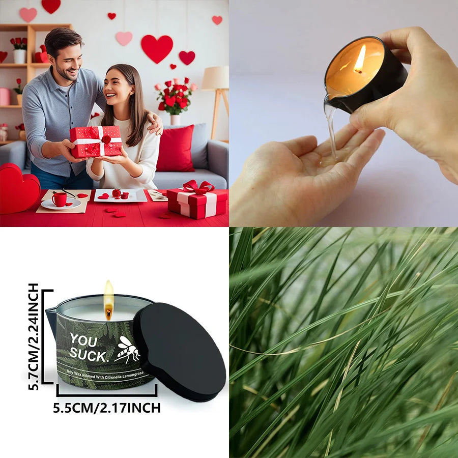 1pcs Citronella Scented Candle,Massage Oil Candle