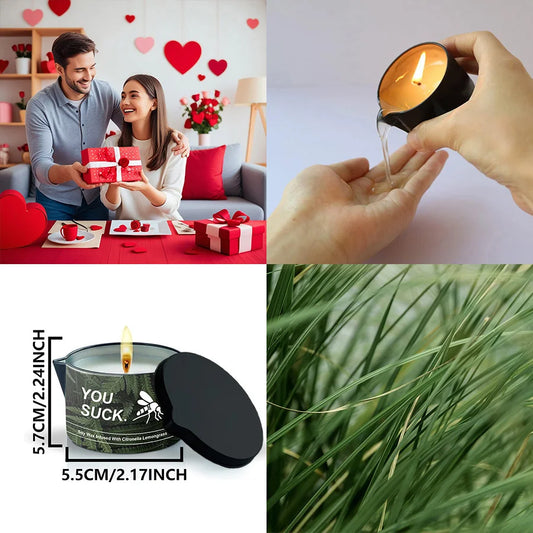1pcs Citronella Scented Candle,Massage Oil Candle
