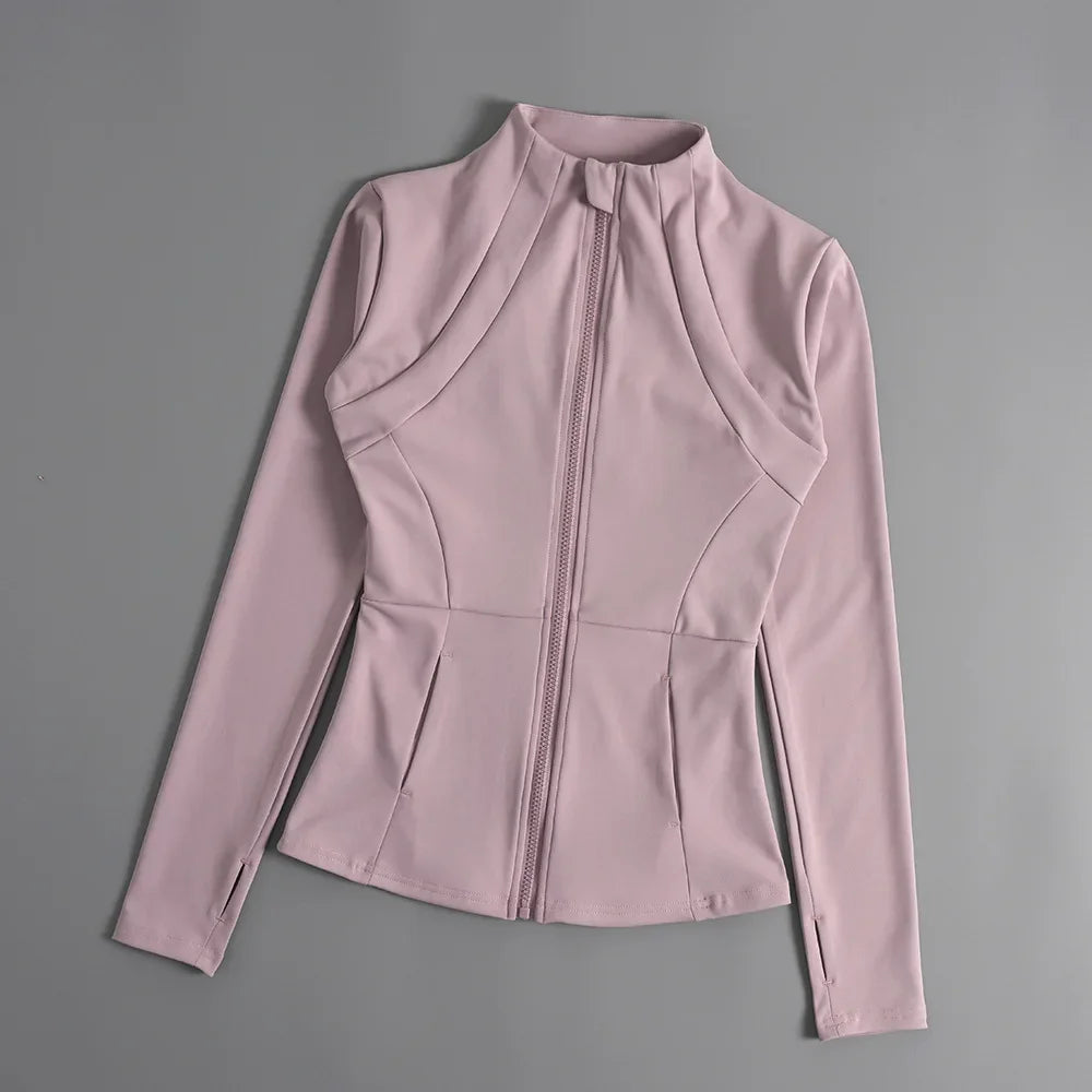 Sports Coat Women's Shirt Yoga Slim Long Sleeve