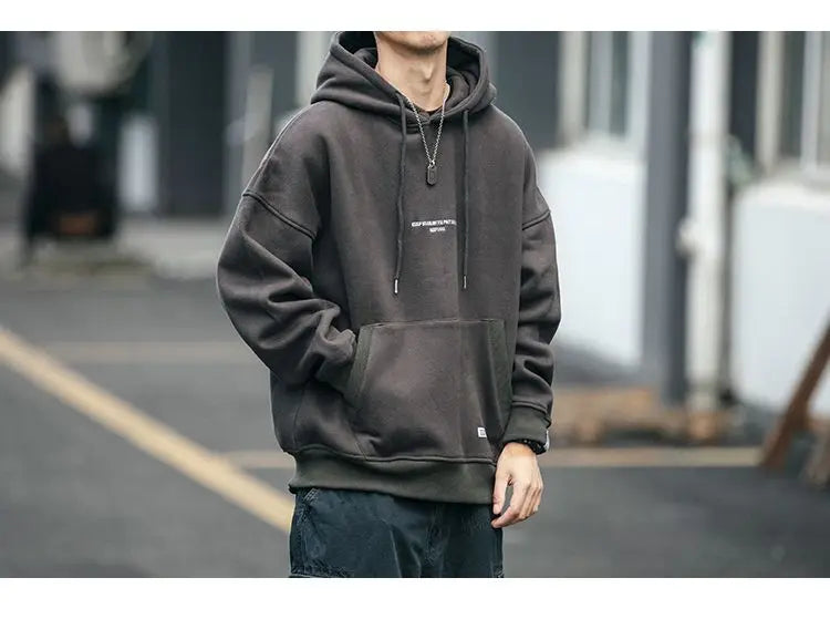 Slouchy hooded sweaters for men in winter American knitwear