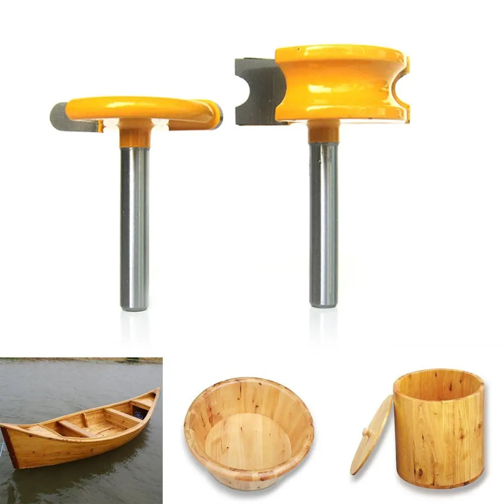 2Pcs Wood Router Bits 1/4" 1/2" Shank For Arc Floor