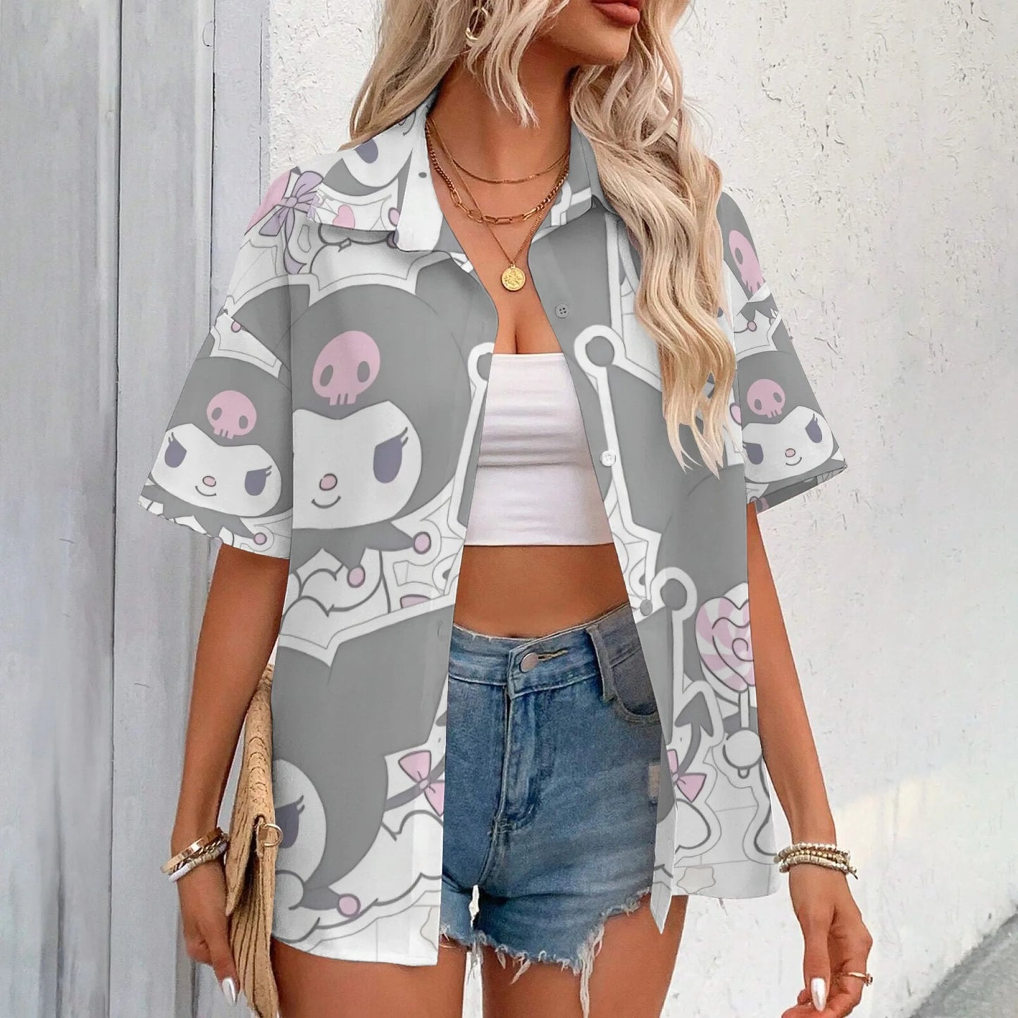 Kuromi Shirts Graphic T Shir Woman Clothes Kuromi Shirt