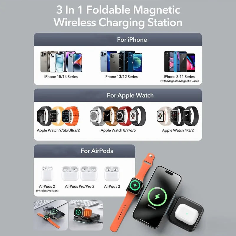 Metal 30W Magnetic Wireless Charger Pad For iPhone 15 14 13 12 Pro Max