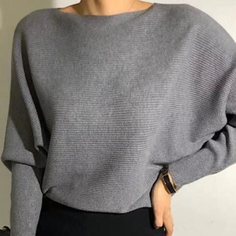 Bat sleeve thick sweater for women's autumn and winter outdoor