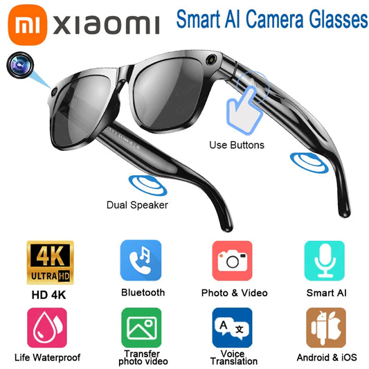 Xiaomi 4k Hd Ai Smart Glasses Camera Wearable Mini Camera