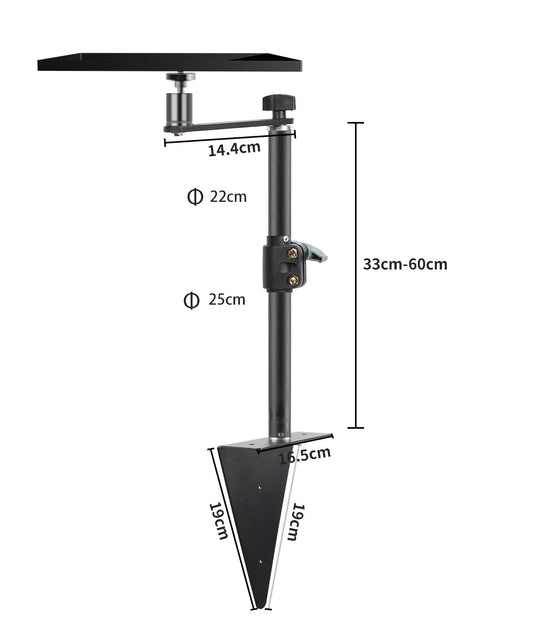 SH Adjustable Table Frosted Light Stand,Desk Mount Stand With Standard 1/4