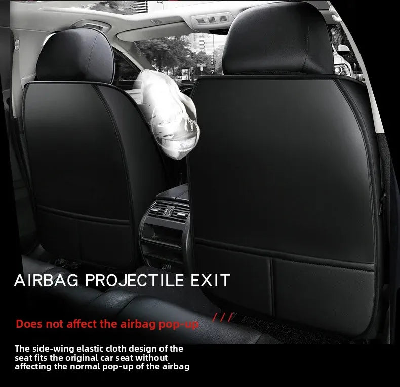All Season Genuine Leather Full Coverage 5-Seater Car Seat Covers Summer Ready Universal Fit for Cars SUVs Trucks Premium Auto