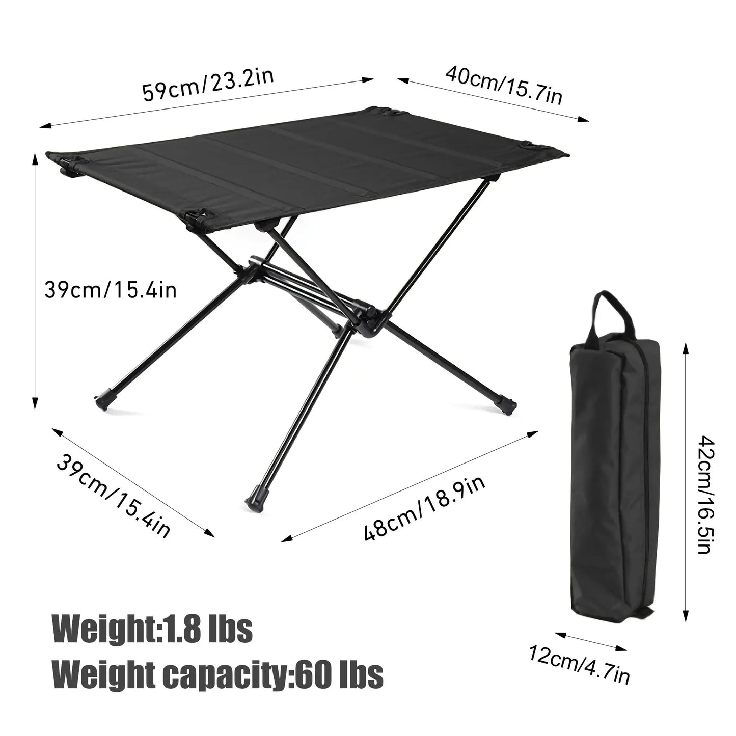 WESTTUNE Camping Folding Table Lightweight 1680D