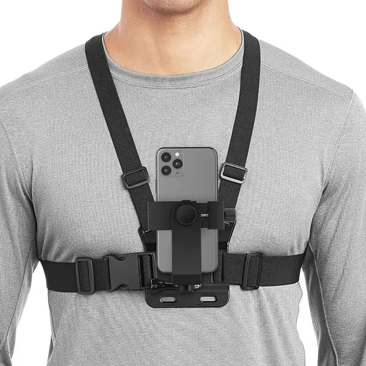 1 PC Adjustable Phone Clip Holder With Chest Strap Fixation