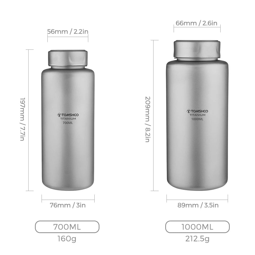 1L Titanium Fles Lekvrij Enkellaags Sport Waterfles 750ml Potbeker