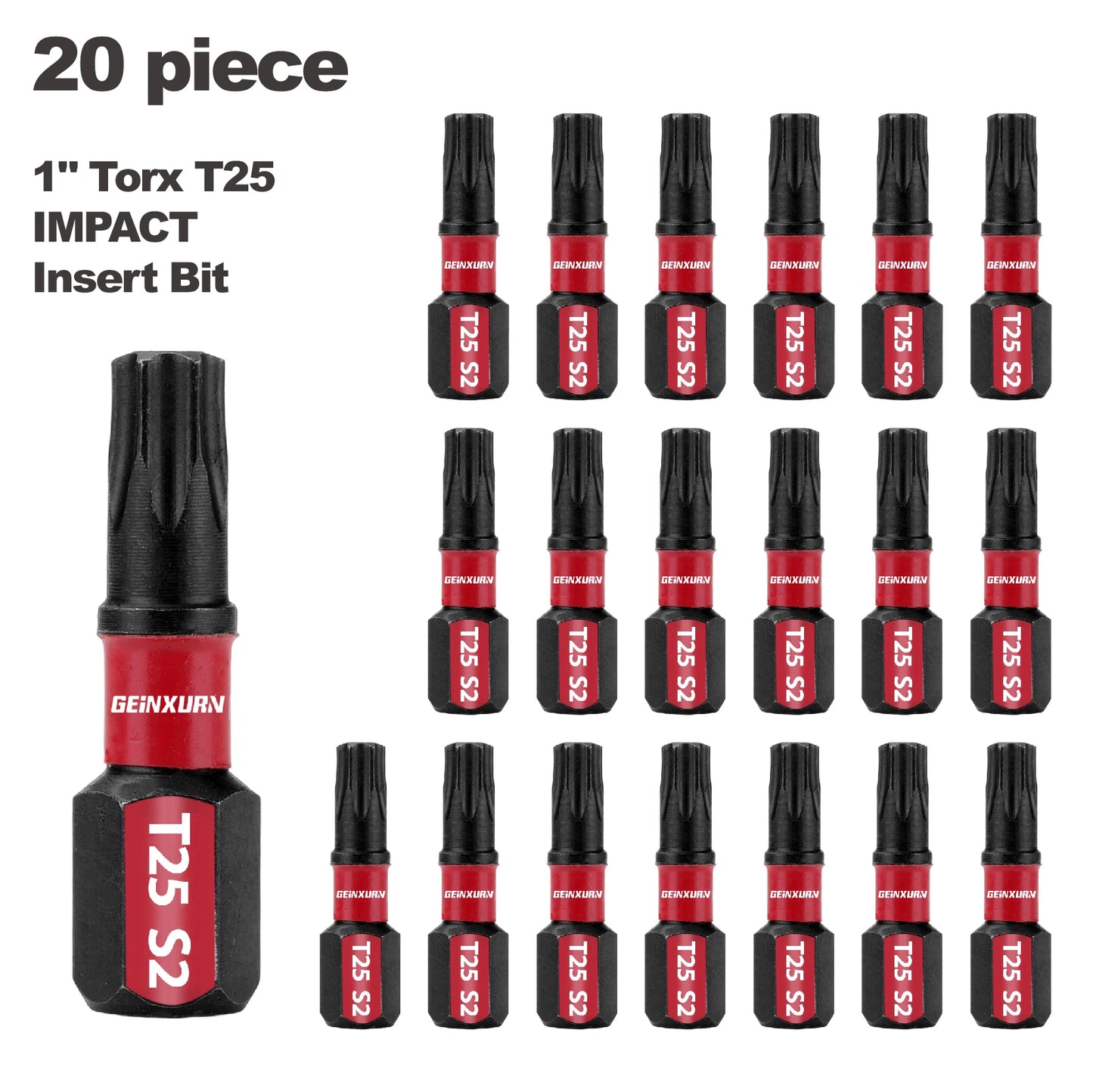 GEINXURN Impact Tough #25 Torx 1 in. Insert Driver Bits