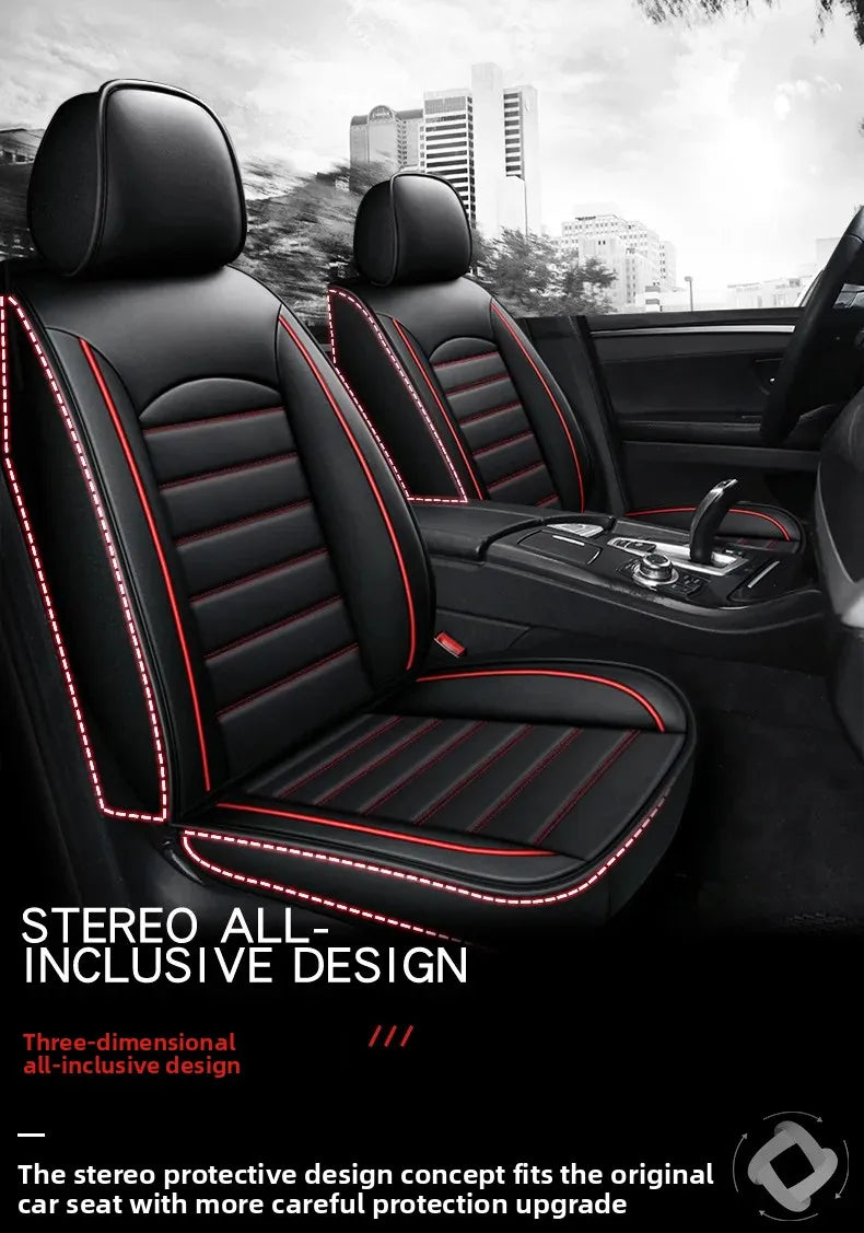 All Season Genuine Leather Full Coverage 5-Seater Car Seat Covers Summer Ready Universal Fit for Cars SUVs Trucks Premium Auto