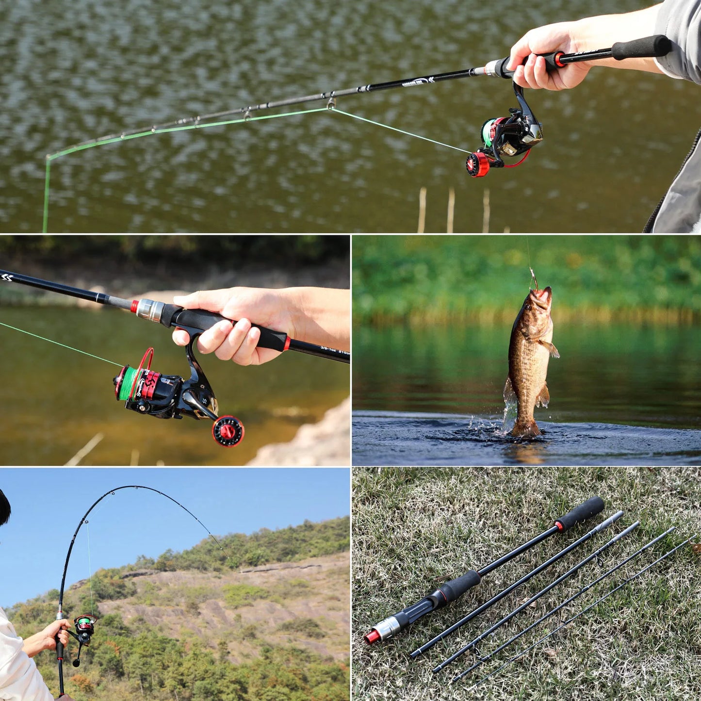 Sougayilang 5 Sections 2.1m Spinning Casting Fishing Rods