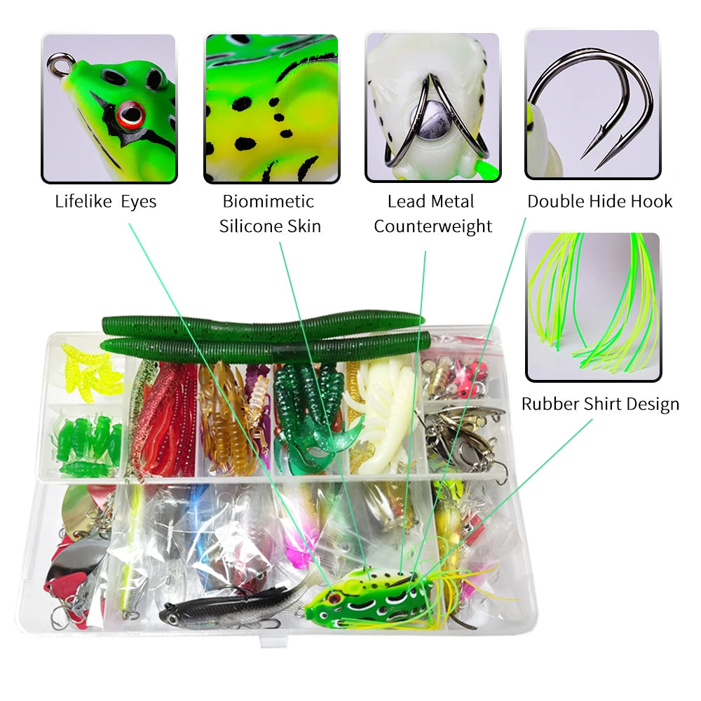 Fishing Lure Kit Soft and Hard Bait