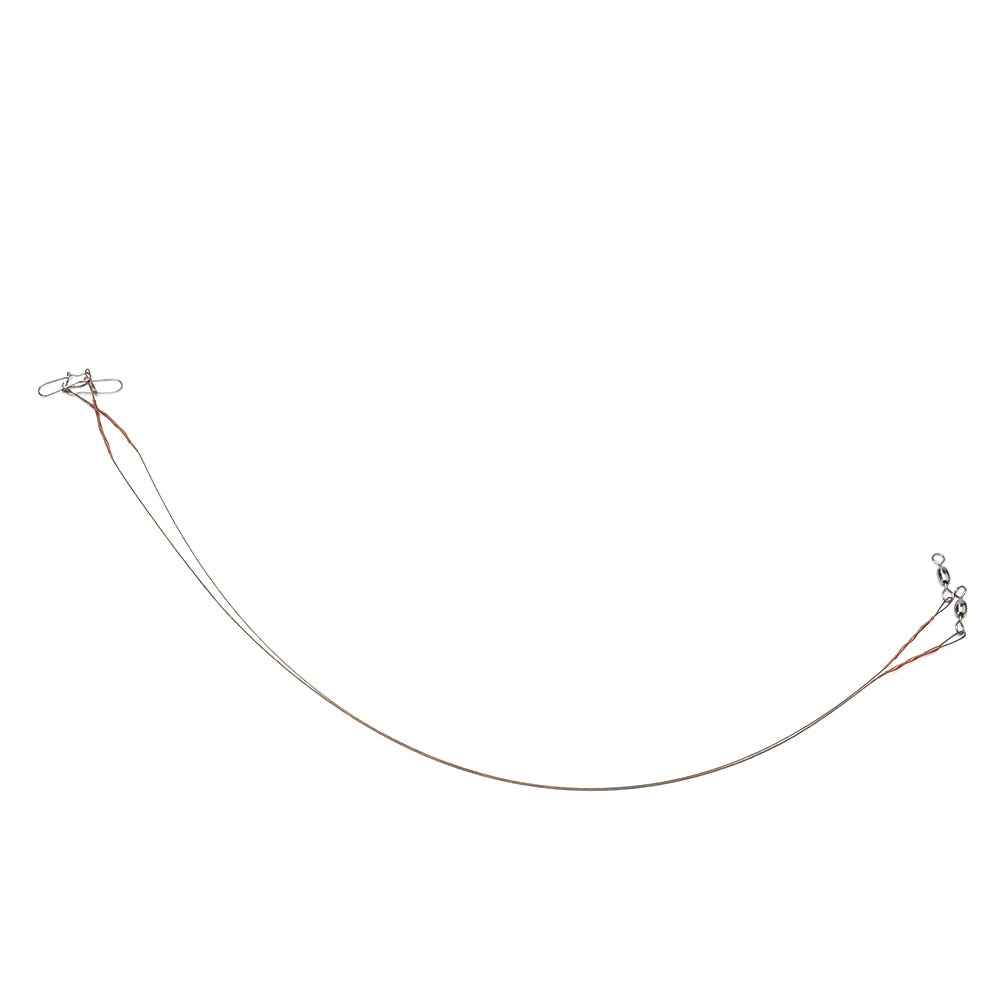 2pcs Fishing Line Steel Wire Leader Snap Rolling Swivel