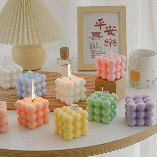 Ins Bubble Cube Shaped Candle Handmade
