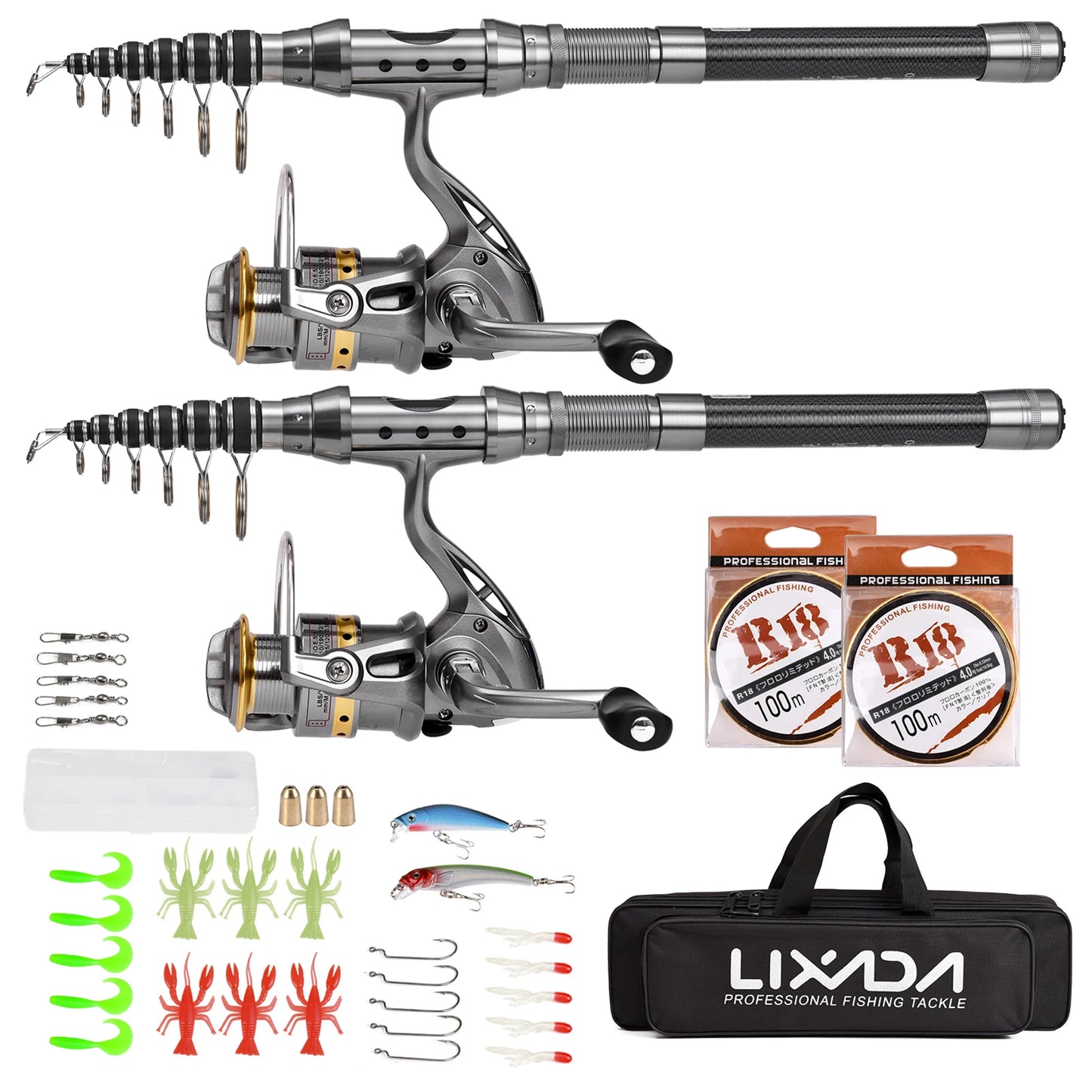 Telescoping fishing rods Fishing Pole Combo Set Rod and Reel