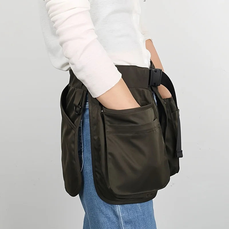 Sports Fashion Waist Bag with Multi-Pockets and Zipper