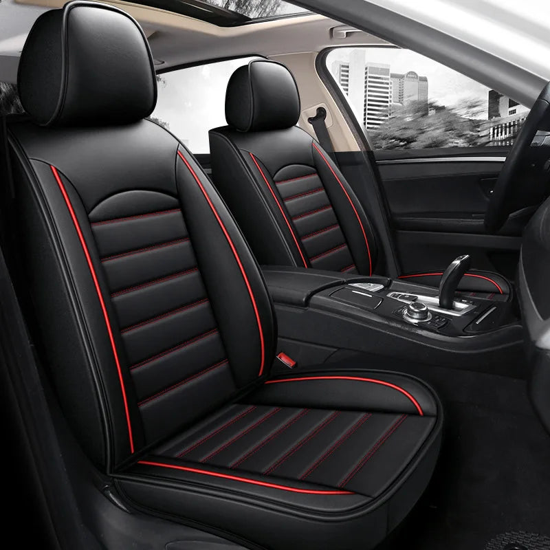 All Season Genuine Leather Full Coverage 5-Seater Car Seat Covers Summer Ready Universal Fit for Cars SUVs Trucks Premium Auto