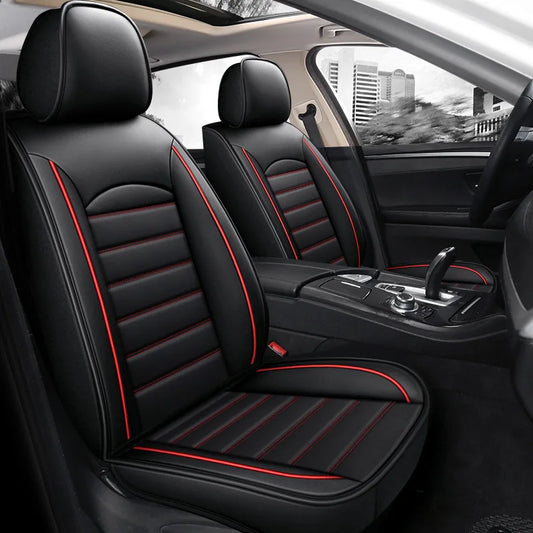All Season Genuine Leather Full Coverage 5-Seater Car Seat Covers Summer Ready Universal Fit for Cars SUVs Trucks Premium Auto