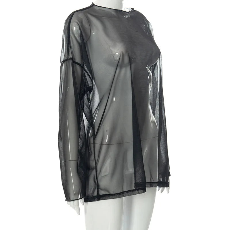 See Through T Shirts For Women Y2k Clothes Sexy Crop
