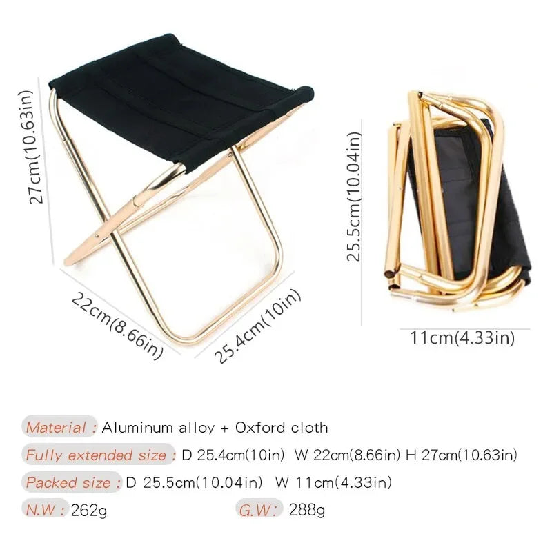 Outdoor Camping Chair Golden Aluminum Alloy
