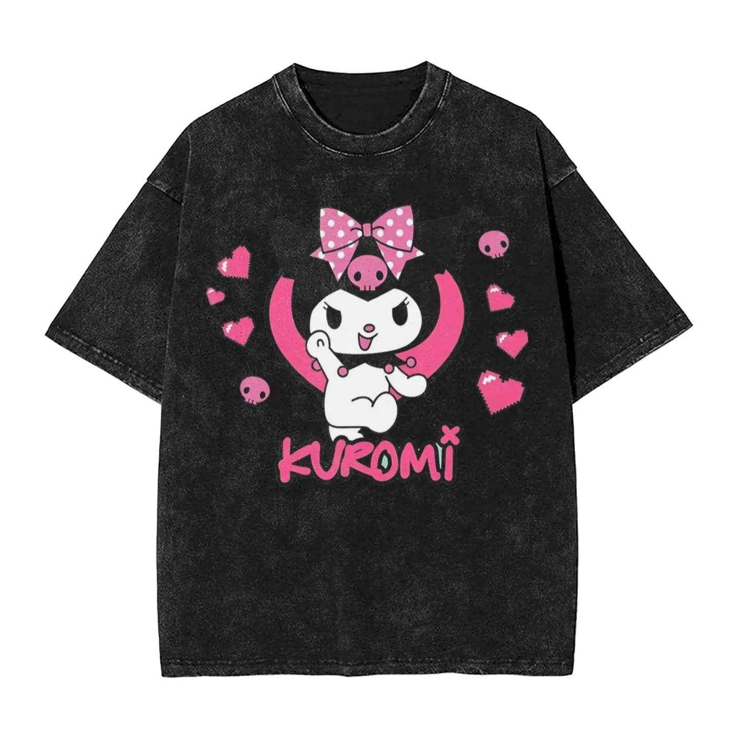 Washed T Shirts KORN KUROMI Y2K MOLOTOV Hip Hop T-Shirt