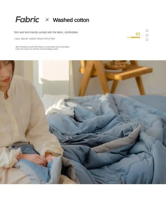 2025 New Japanese Polyester-Cotton Quilted Summer Duvet -