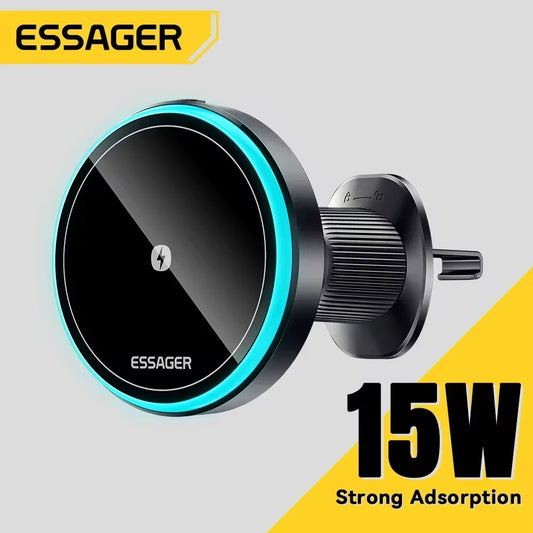 Essager Magnetic Car Phone Holder 15W Wireless Charger