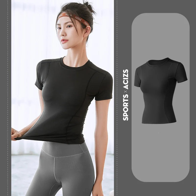 Dames sport- en fitnesskleding, slankvallend,